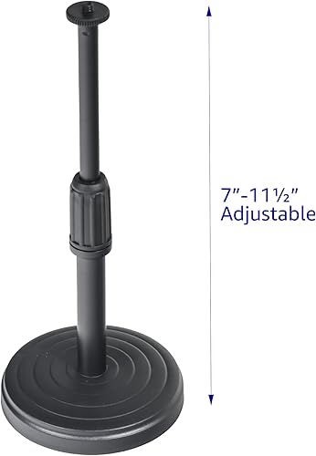 Miniatura 6 de Trademark Innovations Soporte de micrófono ajustable, escritorio con soporte de micrófono, soporte de micrófono de mesa, soporte de micrófono de