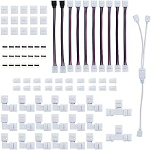 Locisne - Kit di clip per connettore per distributore di striscia LED a 4 pin, con adattatore per striscia LED da 10 mm, 4 pin, 5050 RGB