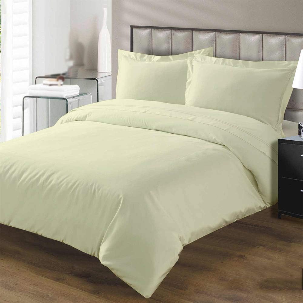 TheSignature Hotel Luxury 1Pcs Duvet Cover Set with Zipper Closure-800 Thread Count Egyptian Cotton Quality Ultra Soft Cotton Premium Bedding Collection -Cal-King/King Size Ivory