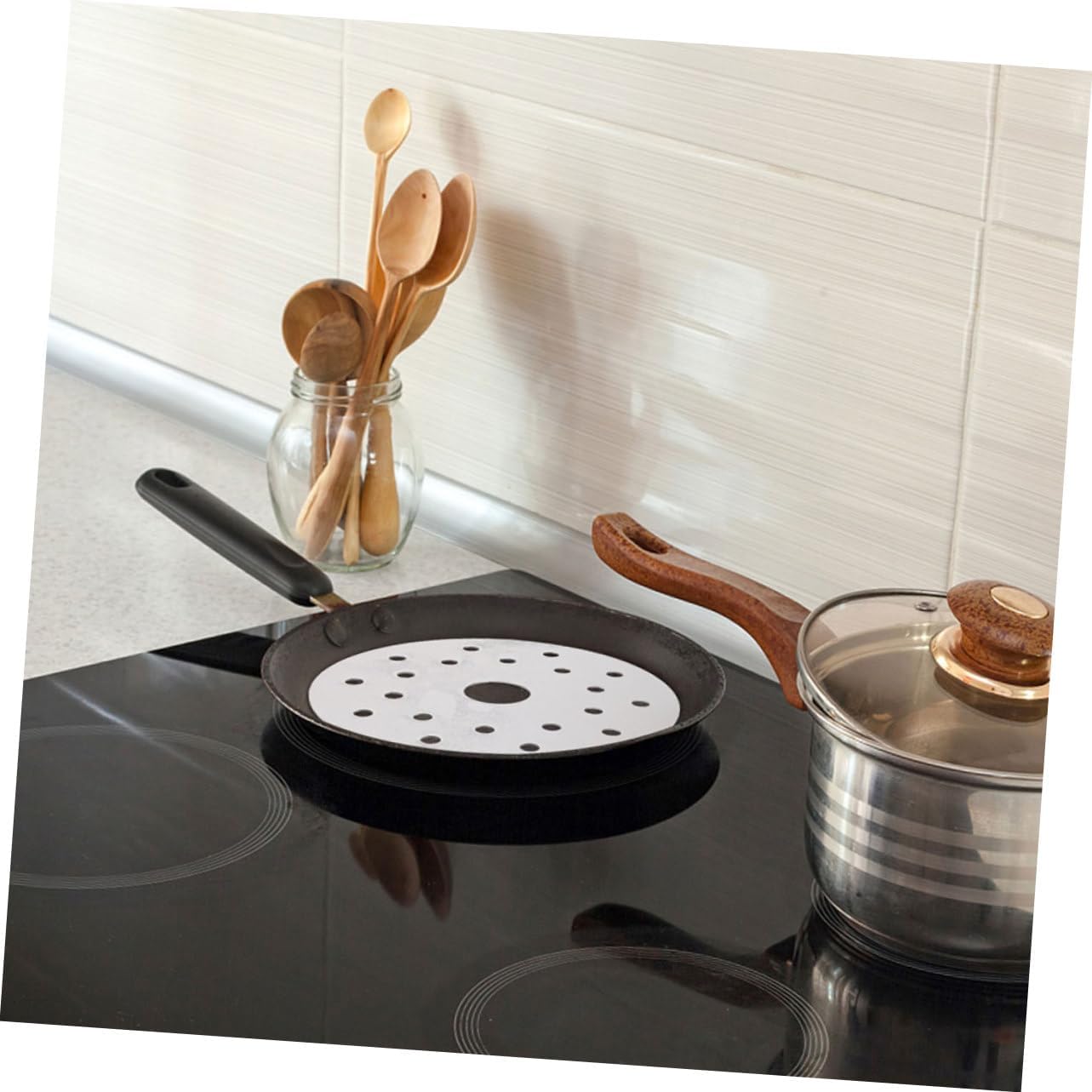 Ciieeo Heat Conduction for Kitchen Cookware Induction Adapter Plate Stainless Steel Plate