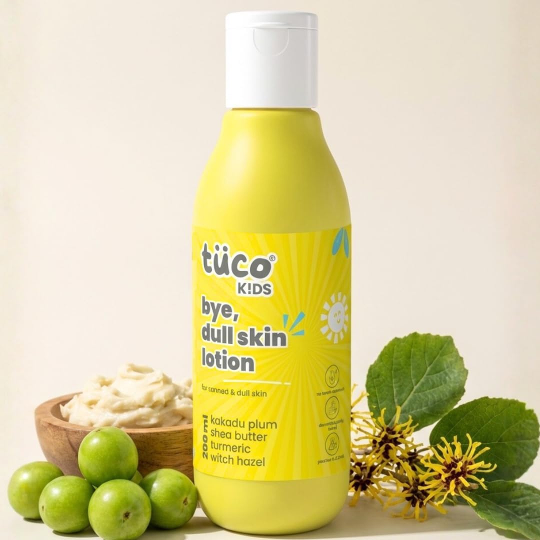 Tuco® Body Lotion for Dry & Oily Skin Kids, Women, Men | Daily Use | Removes Tan, Moisturizes, Hydrates & Nourishes | Enriched with Shea Butter, Turmeric, Kakadu Plum | SLS & Paraben free | 200 ml