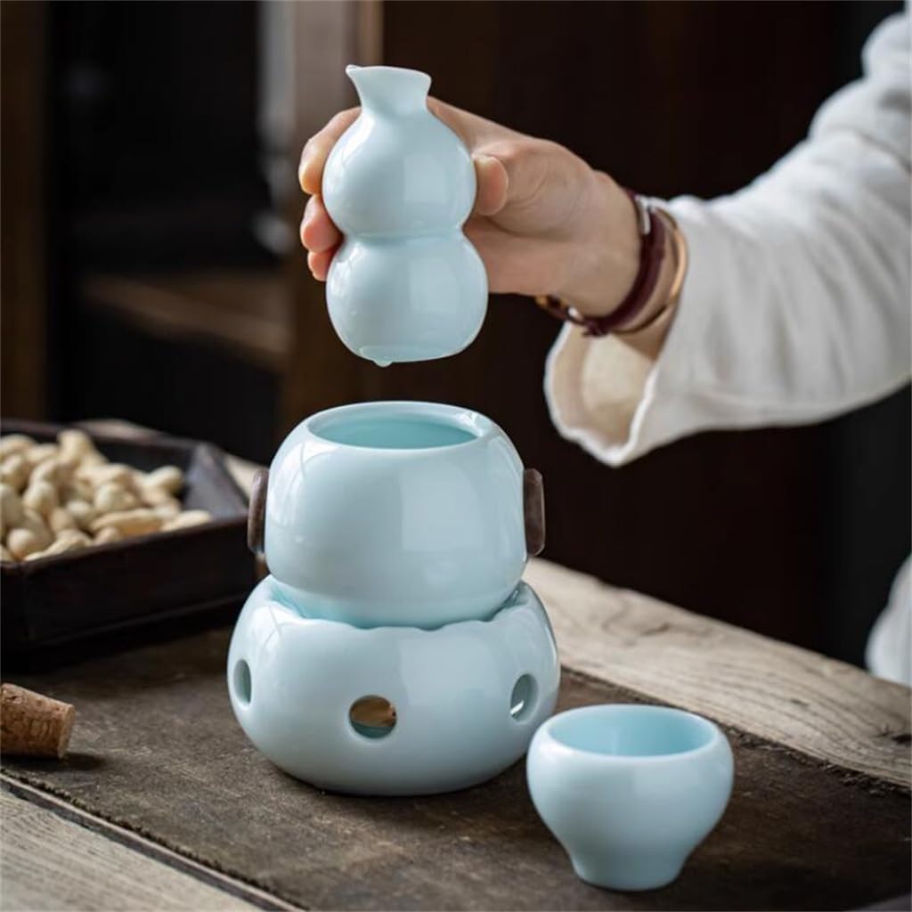 Yellow Rice Wine Set Warm Ware Hot Pot Household Chinese Old Ceramics