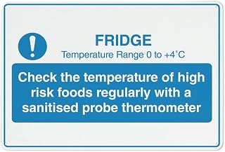 CHECK FRIDGE TEMPERATURE Sign Safety for Indoor Outdoor Use, Metal Sign 8x12 Inch