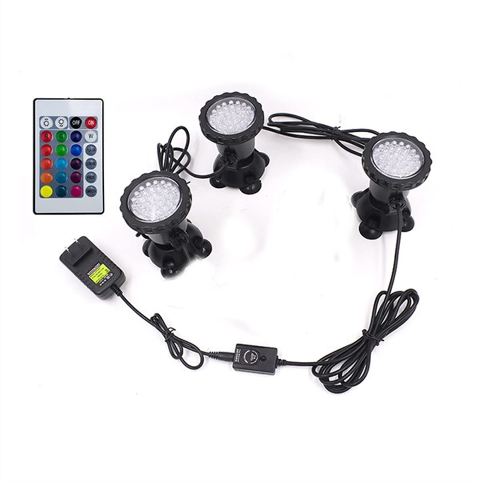 Luz para Piscina DIRIGIÓ Lámparas bajo el agua Lámpara impermeable RGB 36 LED Luz del punto submarino for la piscina Fountens Pond Water Garden Aquarium Luces Sumergibles ( Color : 3 bulbs set , Size