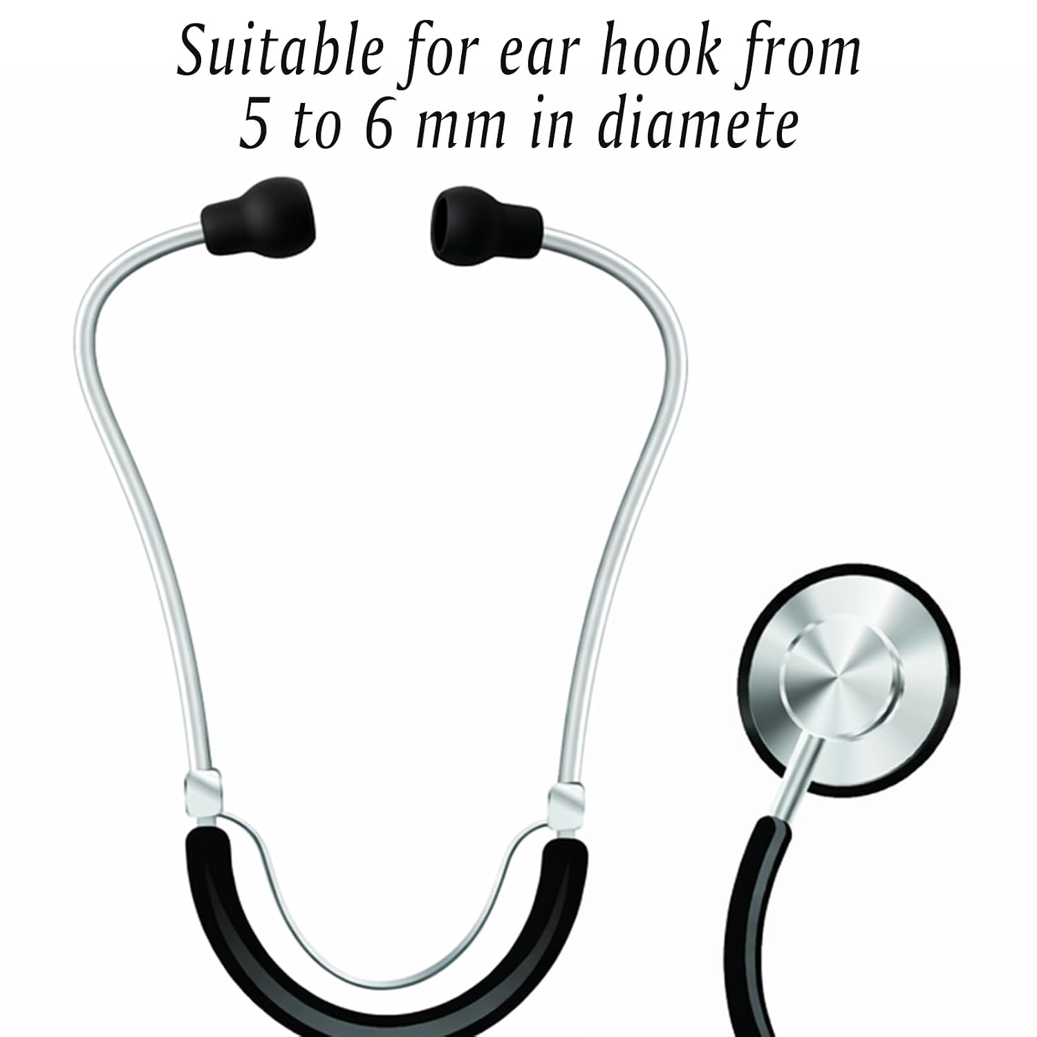 12PCS 2cm Stethoscope Ear Tips Replacement for Littmann Compatible with MDF、ADC、EKO Stethoscopes,Silicone Super Soft Earplug