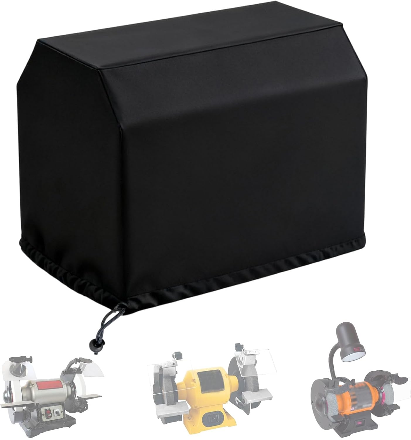 Universal Bench Grinder Cover, 19 x 13 x 16 inch, 600D Oxford Waterproof Dust Cover for Most 6 Inch and 8 Inch Bench Grinders, Designed for ‌Fits DEWALT, WEN, VEVOR, BUCKTOOL and more Bench Grinders