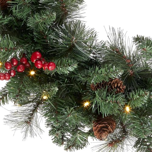 Guirlande réaliste de Noël de qualité supérieure avec LED intégrées - 8