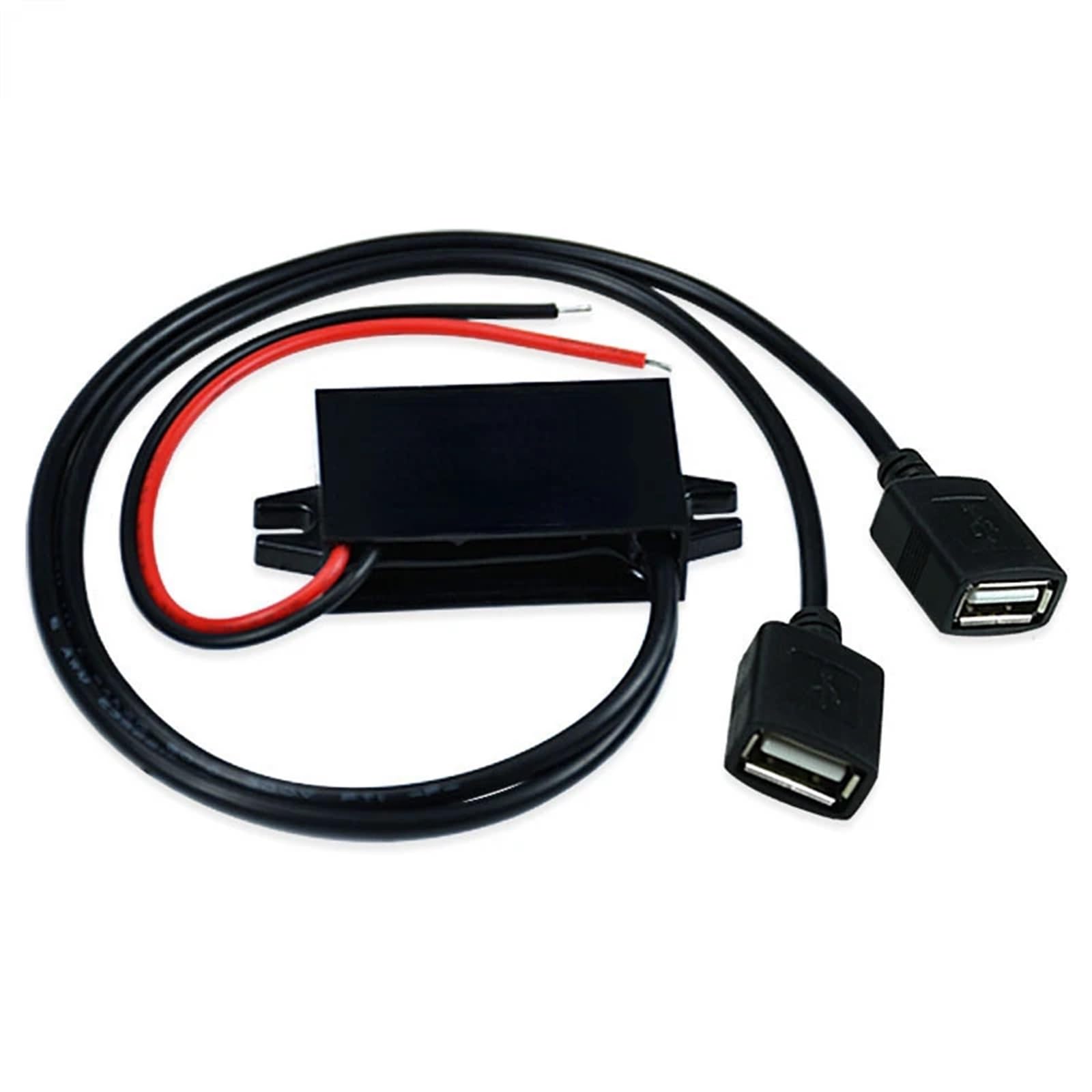 12V24V a 5V 3A Micro Mini USB Step Down Adattatore di uscita di tensione di alimentazione Protezione automatica a basso calore DC DC Convertitore di alimentazione for auto(Dual Square USB)