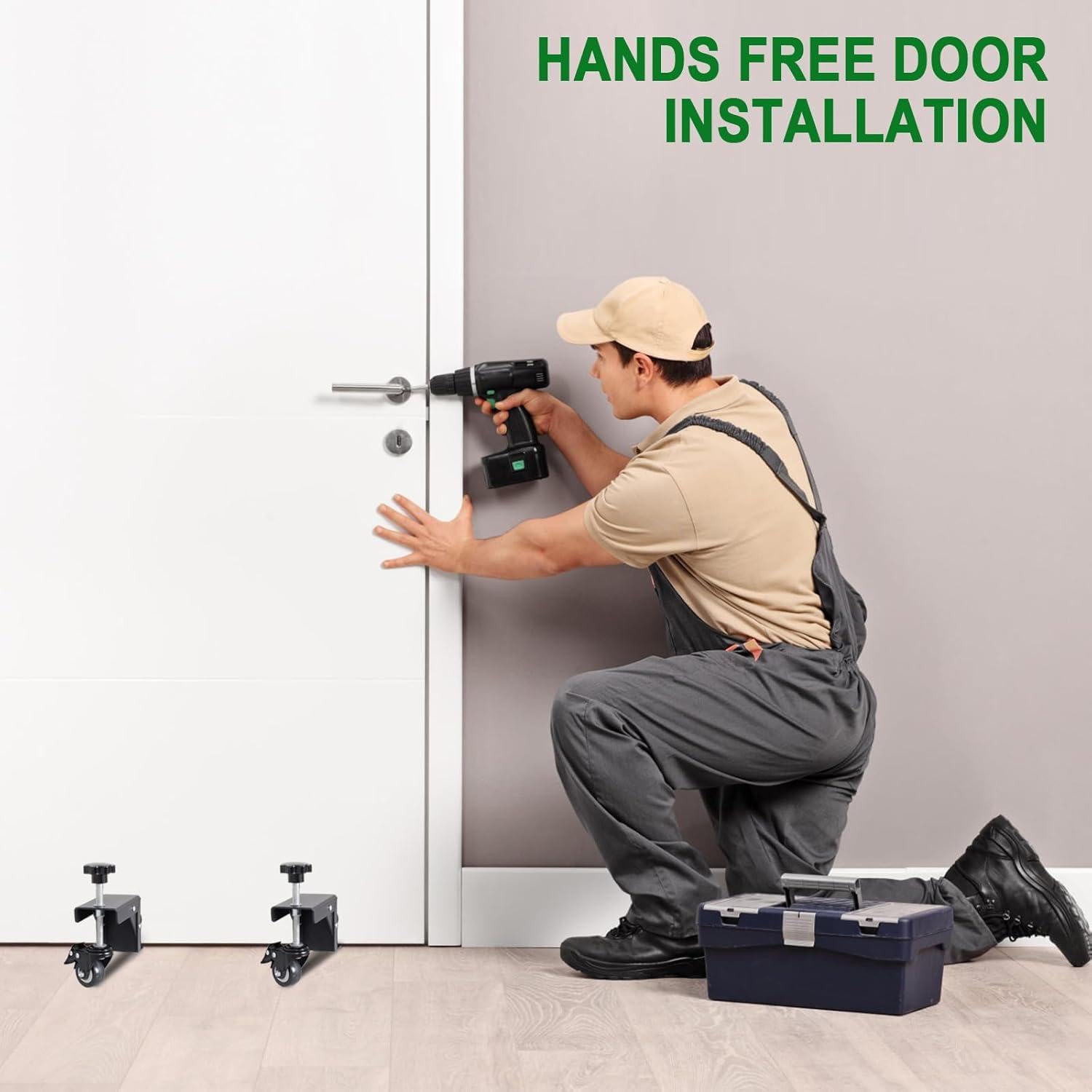 Heavy-Du - Kit di riempimento per porte pesanti, 2,5-0,8 cm e 2,5-2,4 cm, strumento per appendere porte e carrelli per porte pesanti, carrello sollevatore pannello per casa e Worhop, design nero