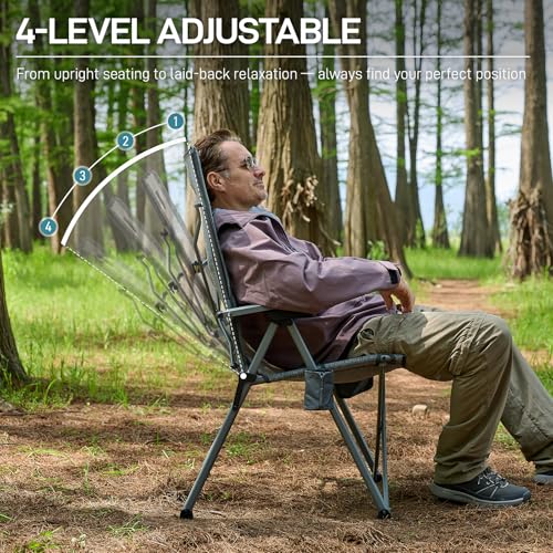 Chaise de camping pliable EVER ADVANCED anti mal de dos dossier réglable 160 kg - 5