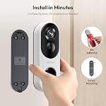 BOTSLAB Doorbell Camera Wireless Outdoor, 2K Video Doorbell, No Monthly Fee, Head-to-Toe View, 2-Way Audio, Package & Human Detection, 150-Day Battery, IP66, Works with Alexa & Google
