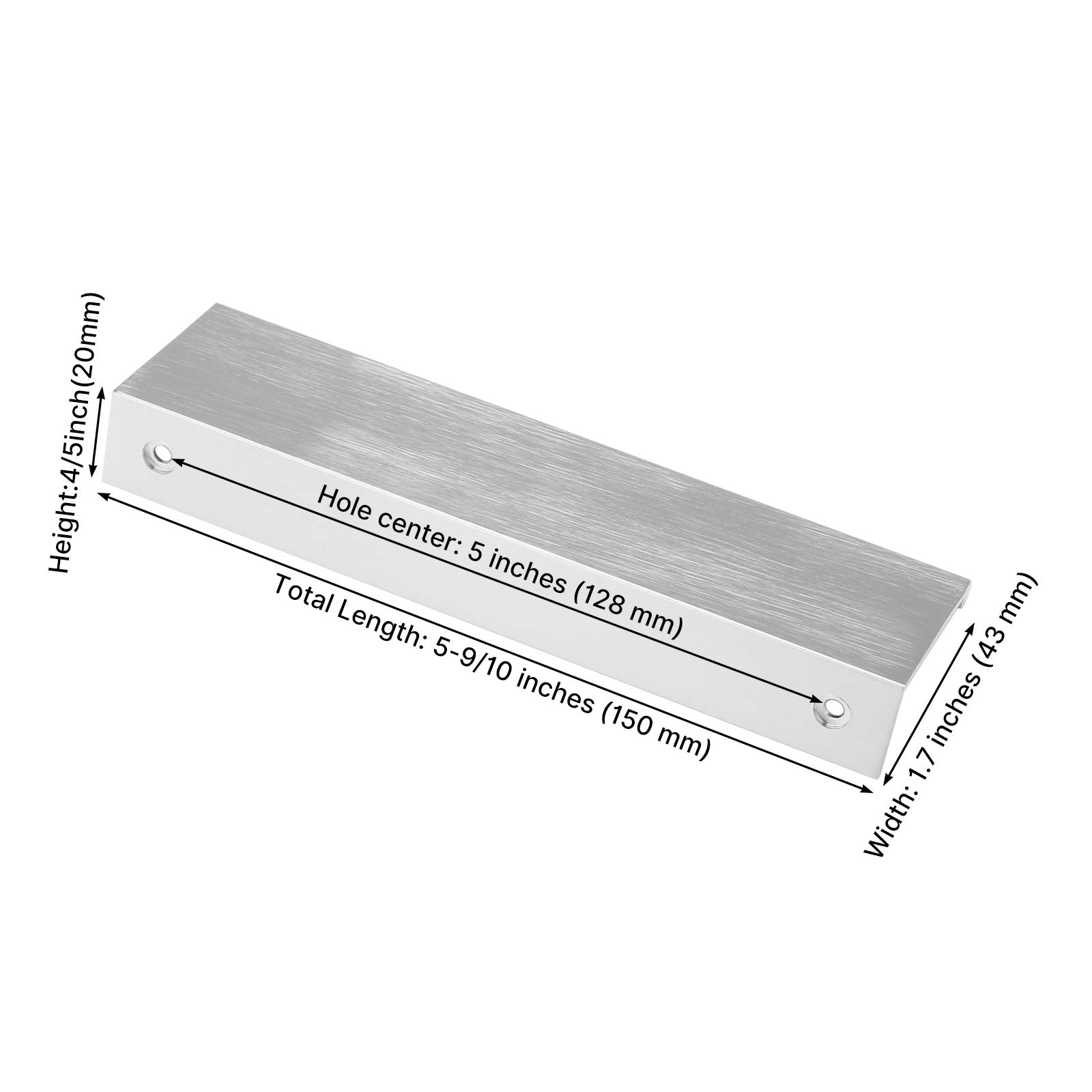 goldenwarm 15 Stück Möbelgriffe Metall Griffe für Küchenschränke Möbelgriffe Silber LS7030SNB128 Möbelgriffe Küche Aluminium Küchengriffe 128mm