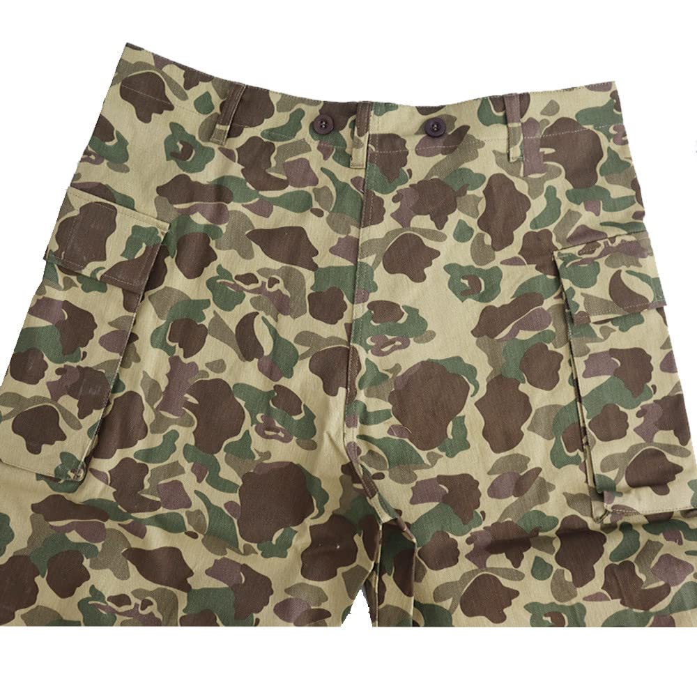 Pantalon de chasse américain HBT camouflage double face pour homme Réplique de la Seconde Guerre mondiale armée américaine