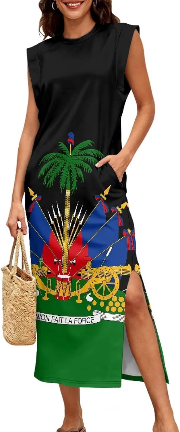 Womens Summer Sleeveless Split Dress Casual Maxi Sundress 2026 Trendy Tank Shirt Long Dresses Party Vacation Outfit