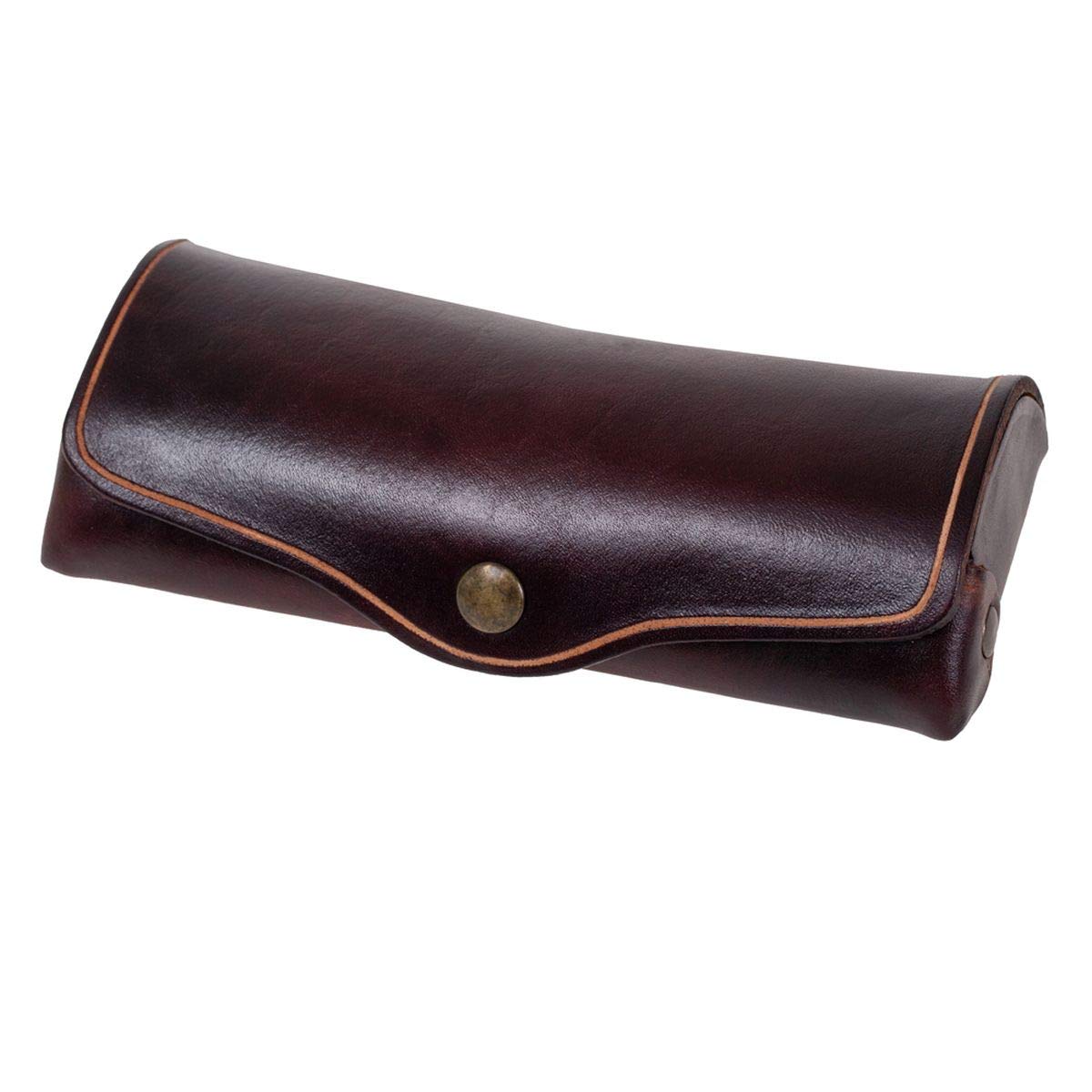 MIKA Brillenetui Groß Aus Echt Leder/Sattelleder, Etui Für Brillen Und Sehhilfen, Sonnenbrillenetui Für Damen Und Herren Equipaje de mano. Unisex adulto (Pack de 1)