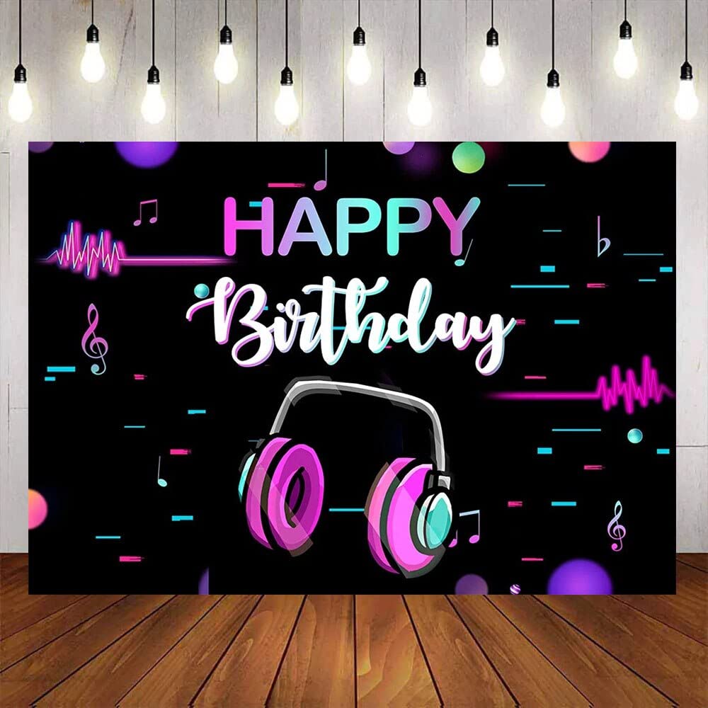 pop simbolo musicale nero rosa po sfondo buon compleanno musica pografia neon danza decor tavolo banner