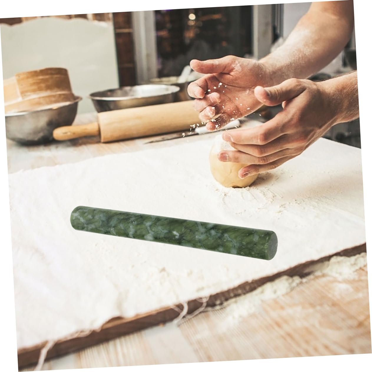 2piezas Rodillos De Mármol Natural Para Amasar Masa Rodillo Antiadherente Para Hornear Herramientas De Cocina