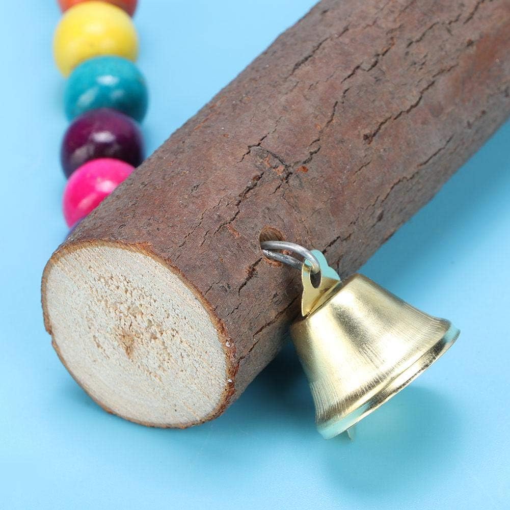Altalena di Pollo, Altalene appese di Pollo Giocattoli, Giocattoli mordaci con Blocchi di Legno Altalena di Pollo con Campana per pappagalli Medi e Grandi Cacatua, Grigio Africano,