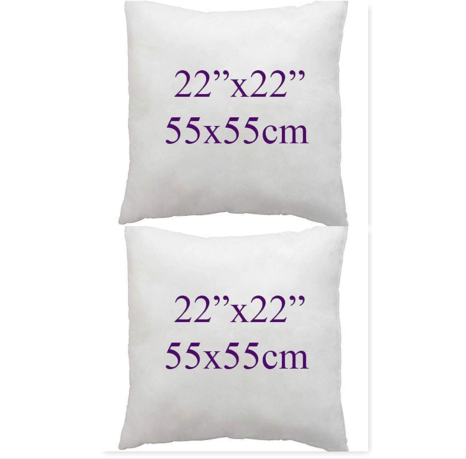 Arlinens White Duck Feather & Down Cushion Pads Inners Inserts Fillers Available In 16" 18" 20" 22" 24" (22X22, Pack Of 2)