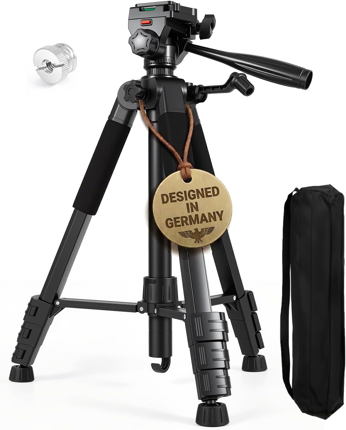 60 Inches Heavy Duty Aluminum Tripod, 0.8mm Thick Laser Level Tripod with 360° Pan Head & Hexagonal Legs for Laser Leveling, with 1/4 & 5/8 Thread, for Lazer Level, Point Lasers