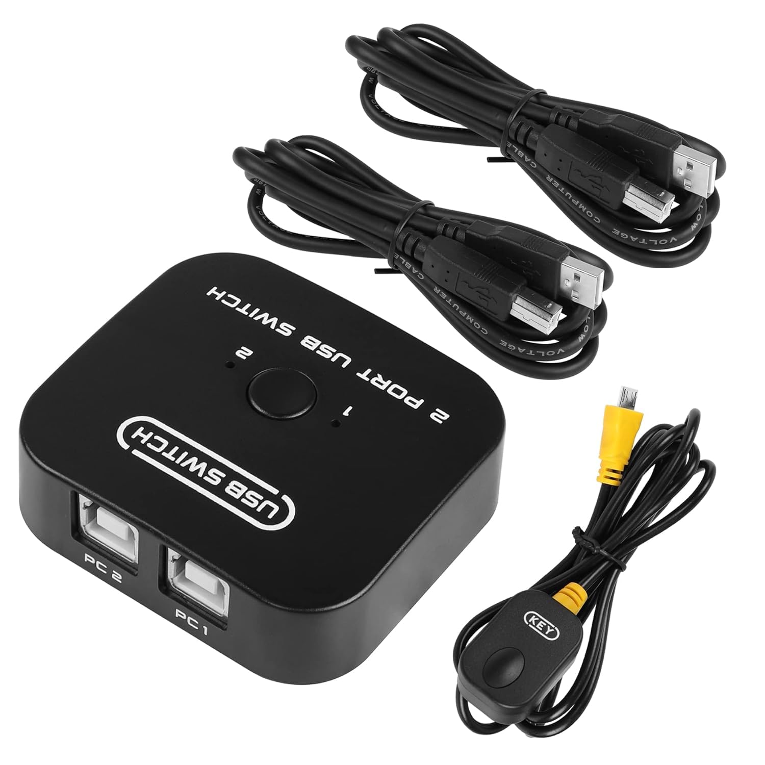 2 Ports USB Printer Sharing KVM Switch, Automatic Switching Without Drivers. Share Keyboard Mouse Scanner with Desktop Controller and 2 USB Printer Cables-picture-10