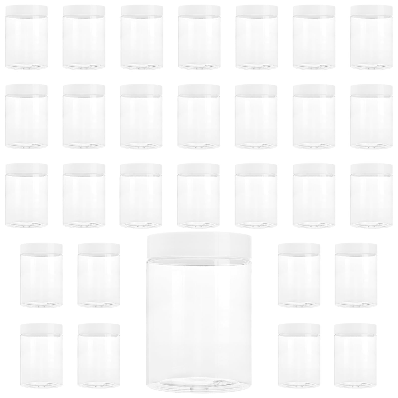 Pots cosmétiques en plastique transparent à large ouverture de 283g