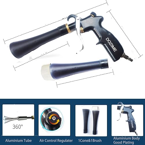 Miniatura 5 de Pistola de soplado de aire y pistola de vacío con boquilla de flujo de aire ajustable de latón, pistola de limpieza que rápidamente elimina la