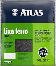 Atlas - Lixa para Ferro com Grão 220 e Verso em Tecido, Tamanho 22,5 x 27,5 cm