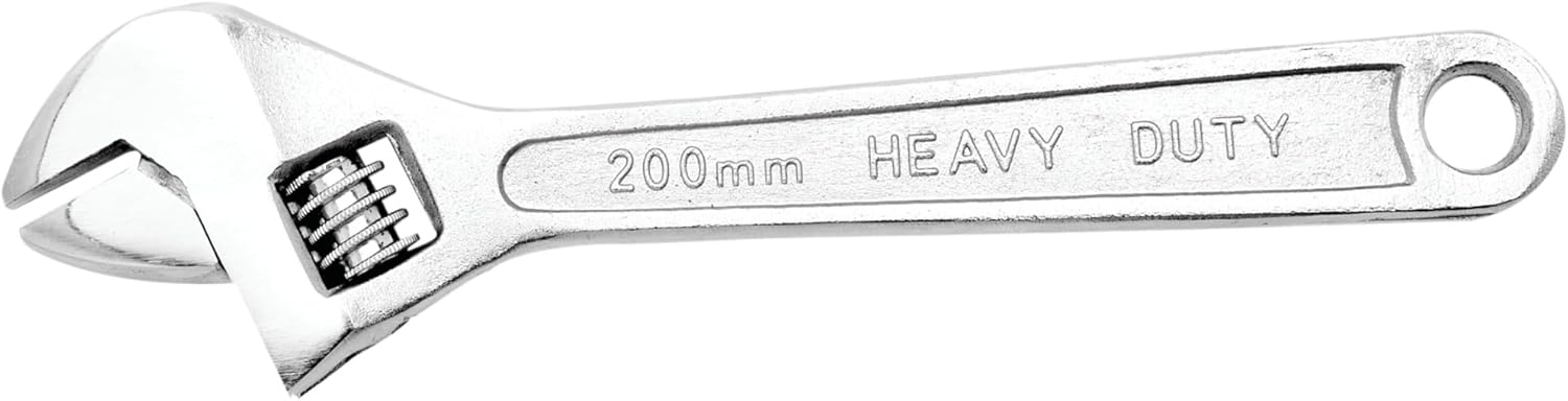 Performance Tool 1404 8-Inch Adjustable Wrench with Heat Treated Alloy Steel and Plated Corrosion Resistance