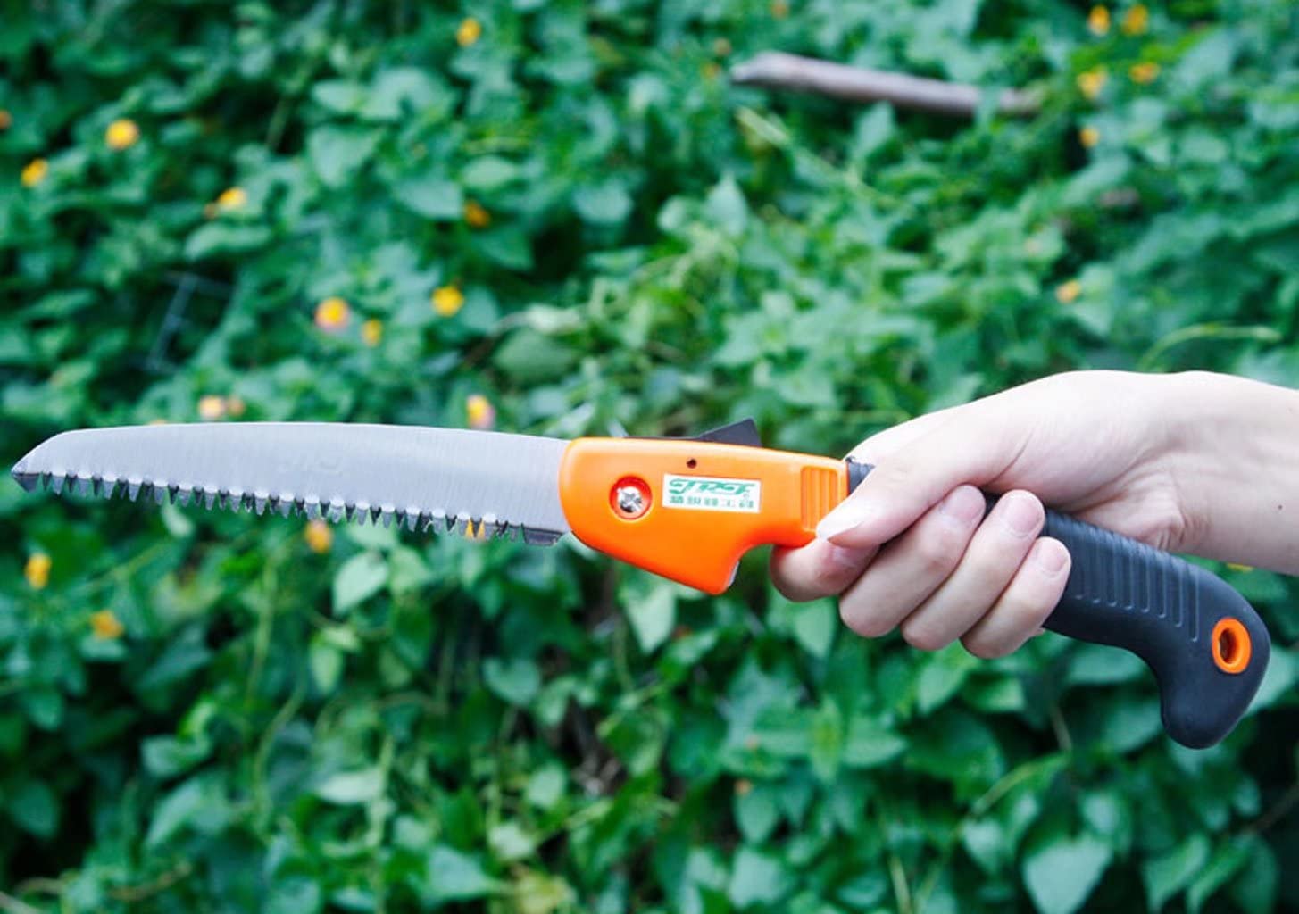 Składana piła ręczna z bezpiecznym zamkiem, składana piła do przycinania z miękkim uchwytem do ogrodnictwa z drewna Camping Bushcraft