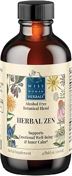 Wise Woman Herbals Herbal Zen prev Kalmerite Glycerite Compound - Alcohol Free Botanical Blend 4 fl oz All-Natural Mood Support for Relaxation, Clarity, Focus and Flow