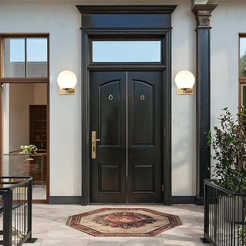 Miniatura 8 de Aplique individual de vidrio de leche con forma de globo, iluminación moderna de tocador con pantalla de vidrio de ópalo esmerilado, lámpara de