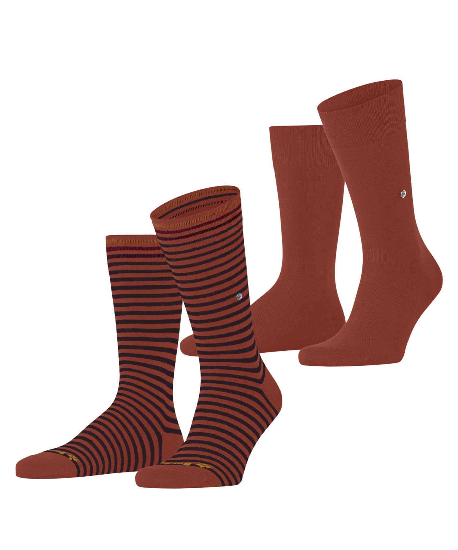 Burlington Men's Everyday Stripe Mixed Multipack M So Cotton Patterned 2 Pairs Socks, Yellow Sunset 8038, 6.5-11