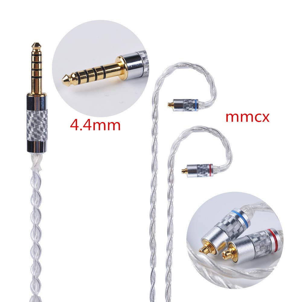 Cable IEM Yinyoo De 4.4 Mm Equilibrado Con Conector MMCX – Para TinHiFi T2/T4, Shure SE215/SE425/SE535 Y Más, Mejora Graves Y Medios, Trenzado Suave Y Antienredos