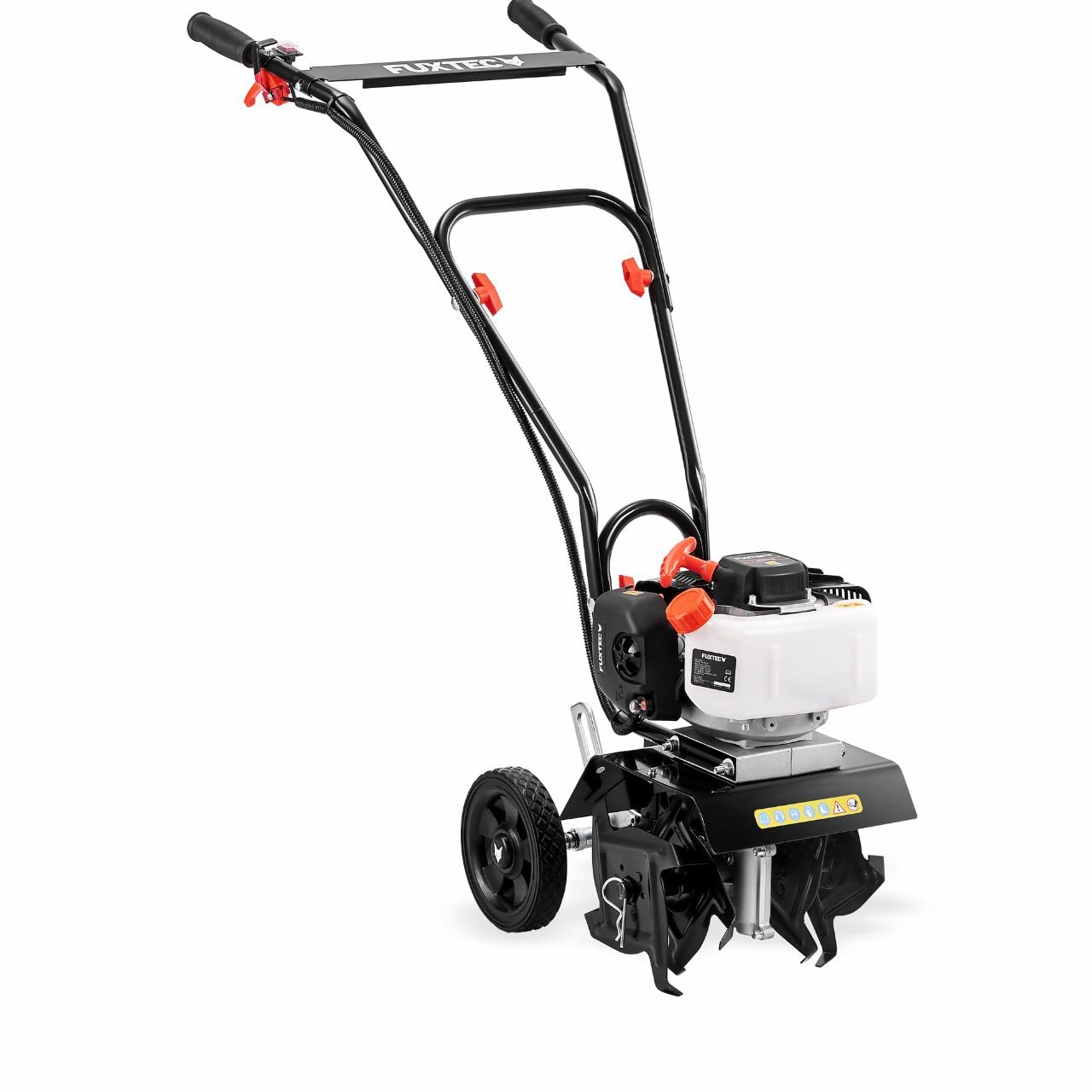 FUXTEC Ackerfräse FX-AF152 – Motorhacke, Bodenfräse mit 2 Takt Motor und 23 cm Breite, einem 51,6 ccm Hubraum, 2 Fräswerkzeuge mit einer Höhe von 70mm - netto Gewicht von 14 Kg