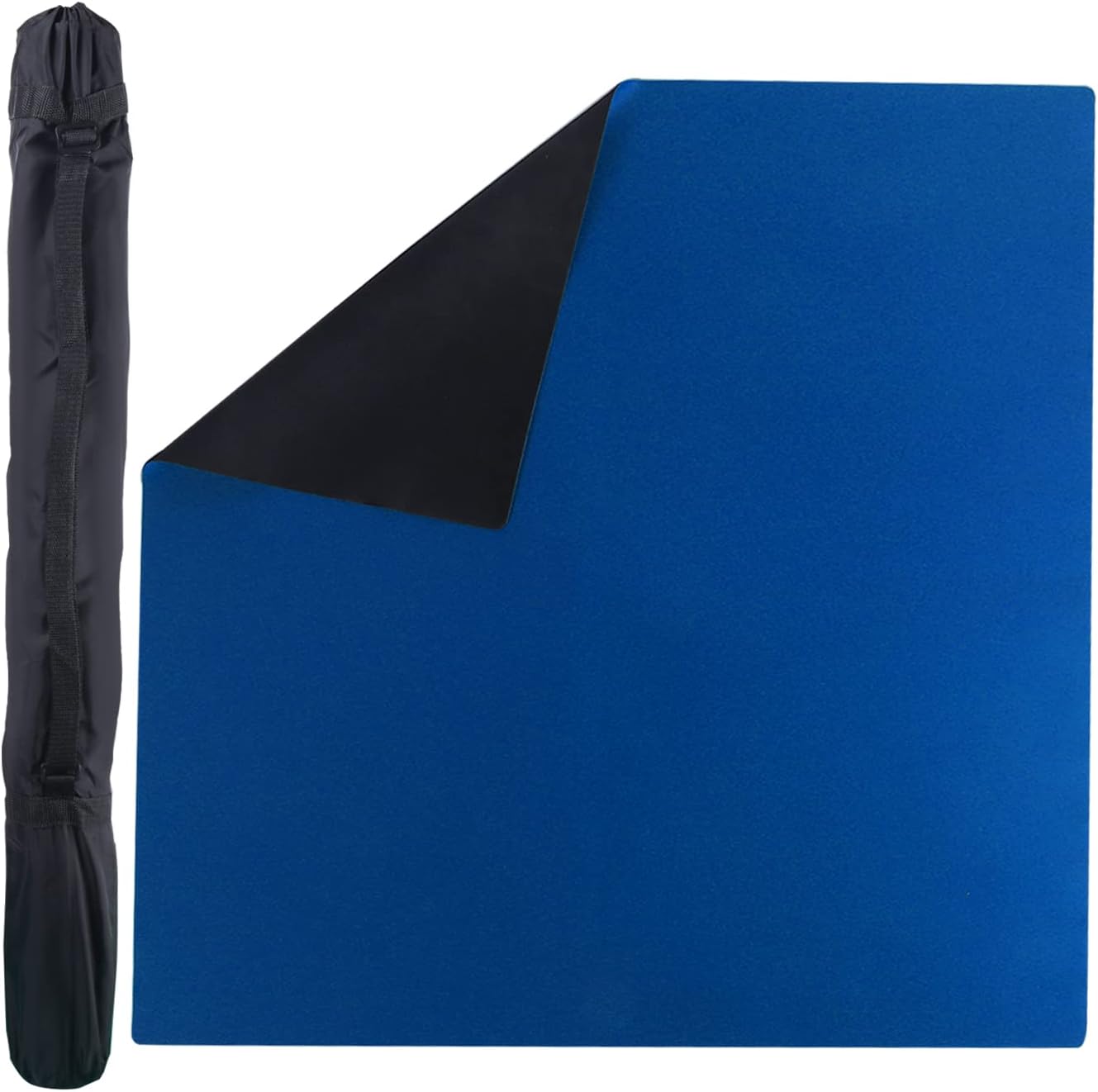 GSE 35"x35" Rubber Anti-Slip Playmat. Mahjong, Dominoes, Poker Cards and Board Game Tabletop Cover Mat with Carrying Bag (Blue)
