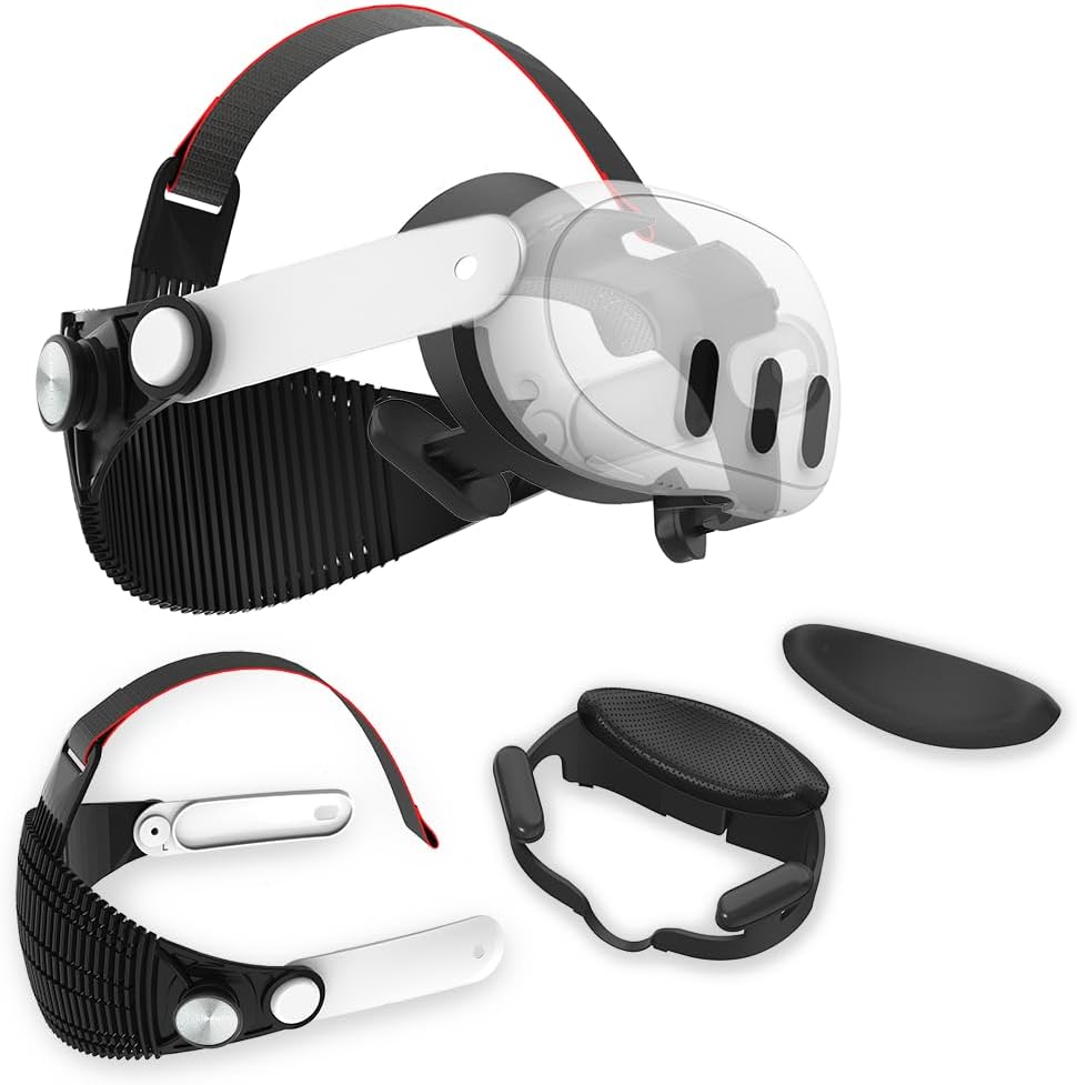 Comfort Bundle for Quest 3 – Adjustable Silicone Head Strap + Open Facial Interface Cushion