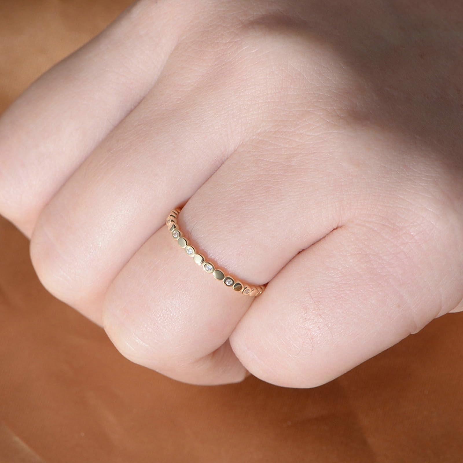 Anillos de diamante de oro amarillo, anillos de compromiso para mujer, oro auténtico, media eternidad, alianzas de aniversario con diamantes para mujeres