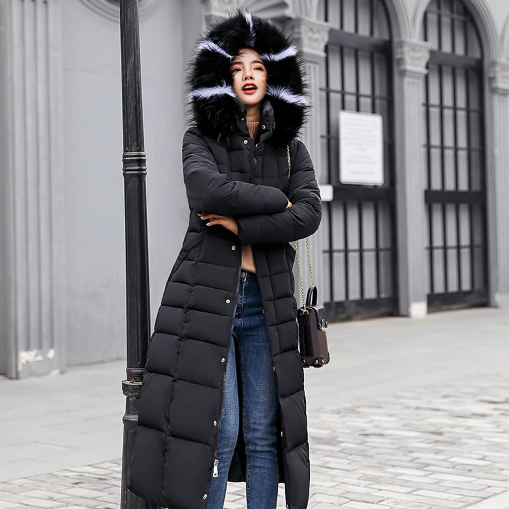 Enakshi® Faux Fur Hooded Long Down Puffer Womens Coat Zipper Quilted Jacket Black 3XL|Clothing Shoes & Accessories | Womens Clothing | Coats & Jackets-picture-32