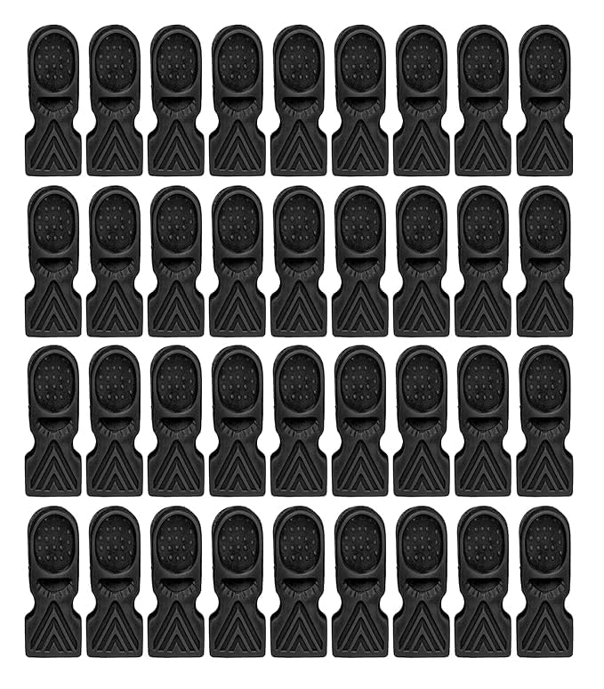 Image of HOME'S NEED Heavy Duty Plastic Clothes Pegs, 36 Pieces, Large Multipurpose Clips for Drying, Black