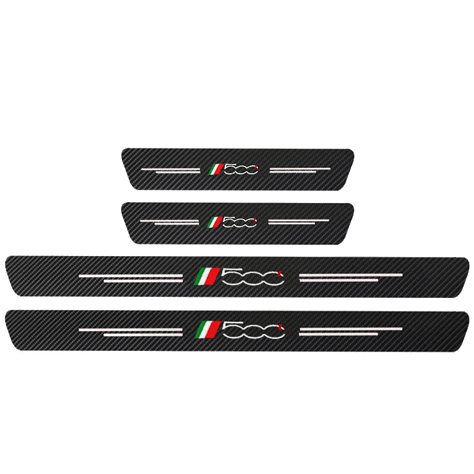 Eagleg 500X 4Pcs Car Door Sill Guard Protector Scuff Kick Plate For Fi-At 500 500C 500L Panda Bravo Punto Tipo Stilo, Carbon Fiber Step Pedal Stickers With Logo Insignia Auto Accessories,