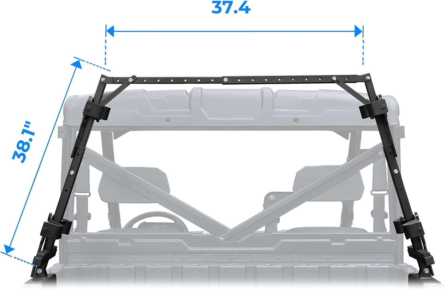 KEMIMOTO UTV Hunting Tool Holders Sporting Clays, UTV Tool Holder Rack Universal 4 Tools Rack with Rubber Snubbers Compatible with Polaris Ranger General Golf Cart