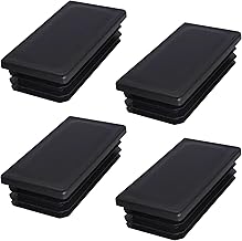 SKIR'CO Tappi rettangolari in plastica, 40 x 80 mm, tappi per tubi opachi, inserti per tubi rettangolari, tappi per pali di recinzione, nero RAL 9005, 4 pezzi