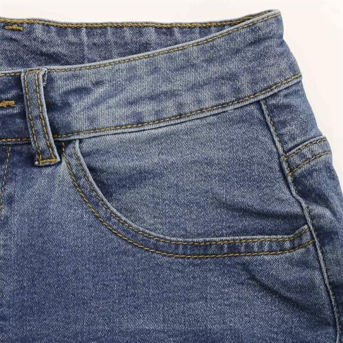 Women's Mid Rise Skinny Stretch Ripped Jeans Mid Waisted Destroyed Sexy Tight Denim Pants4