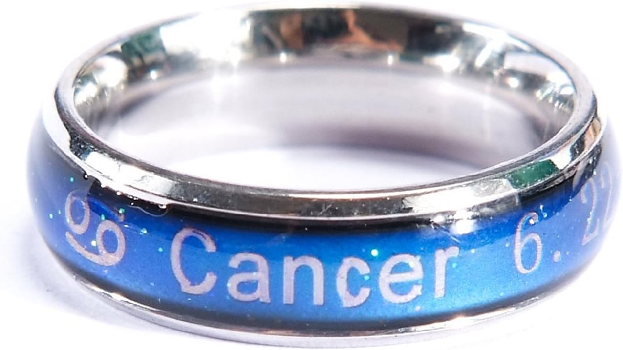 Mood Ring Constellation Change Color Emotion Finger Ring with Box