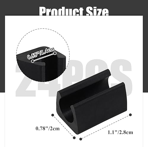 Miniatura 5 de 24 protectores de patas de silla, abrazadera rectangular de plástico para muebles en forma de U, clips de patas de silla de 0.551 pulgadas,