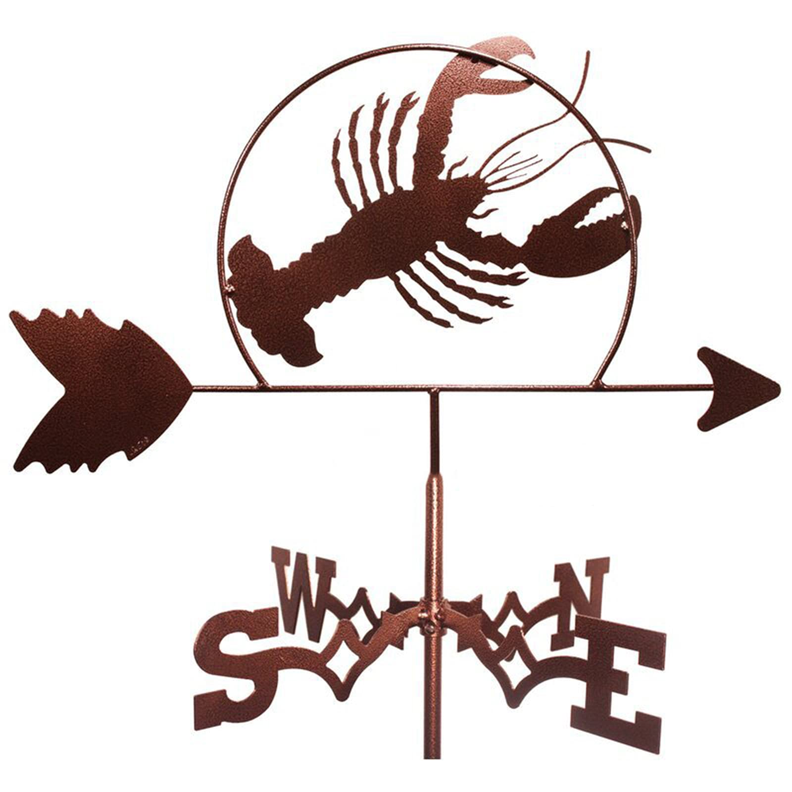 WIQUYBML Weather Vanes Wind Vane Direction Indicator Weathercock Stainless Steel with Anti-Rust Coating for Outdoor Garden/Lobster/35 * 50Cm