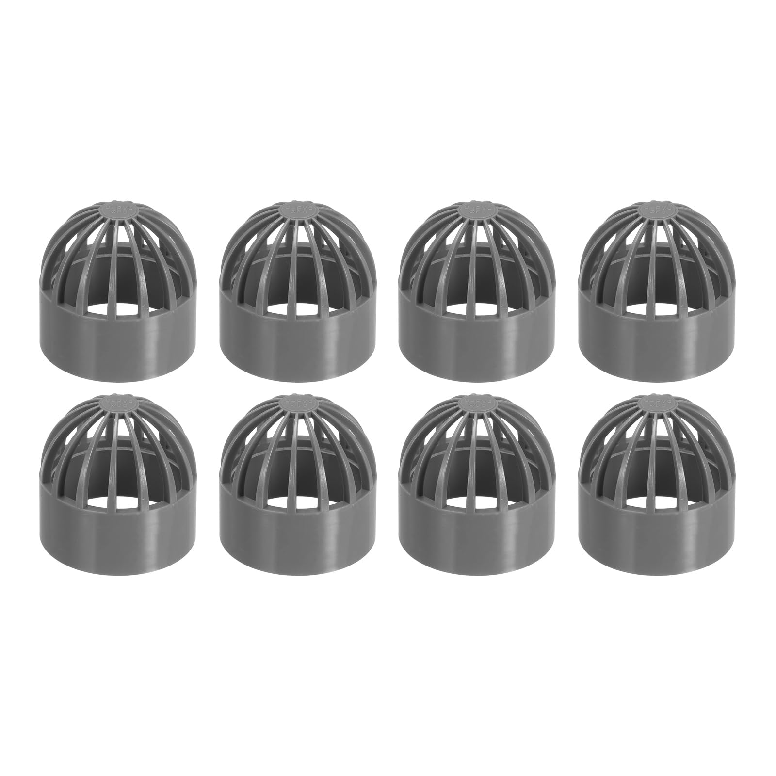 PATIKIL 2 Inch (50mm) Fish Cover Permeable Cap, 8 Pcs PVC Breathable Cap Aquarium Guard Fish Tank Intake Cover, Gray