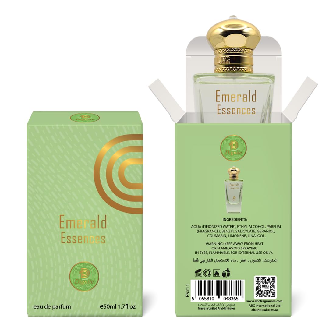 Emerald Essences Perfume 50ML – EDP – Luxurious Blend of Green Notes, Floral Accords, and Soft Musks – Long-Lasting Fragrance for Women
