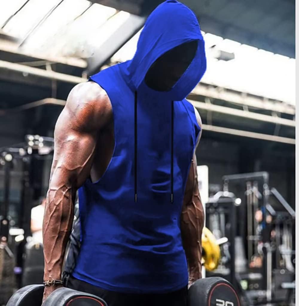 Babioboa Men's Workout Hooded Tank Tops Sports Training Sleeveless Gym Hoodies Bodybuilding Cut Off Muscle Shirts - Image 3